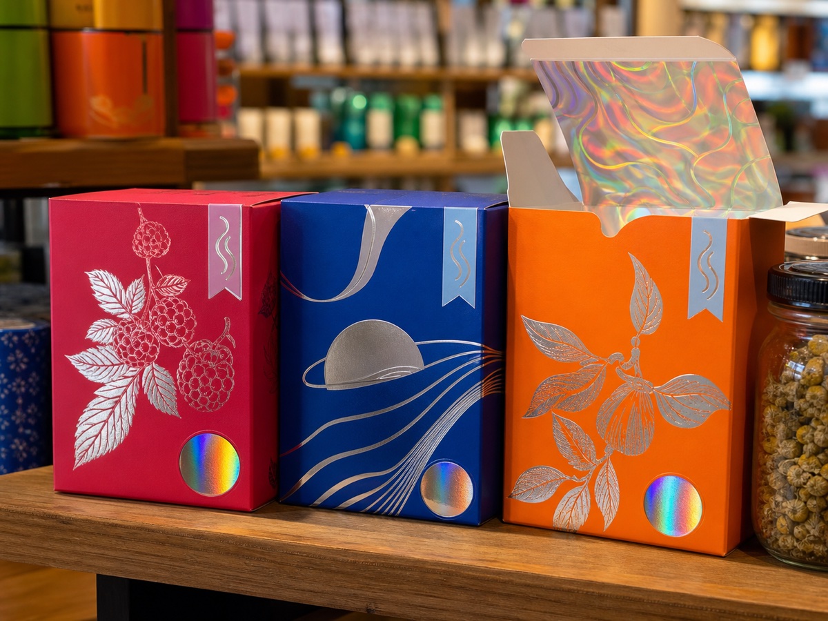 Folding cartons with fine foil panels and borders