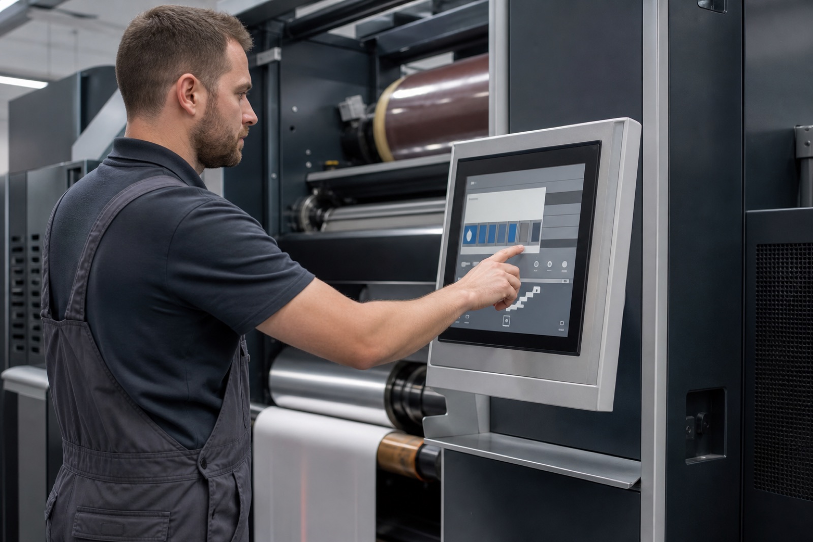 Operator using the FoilPro production control interface